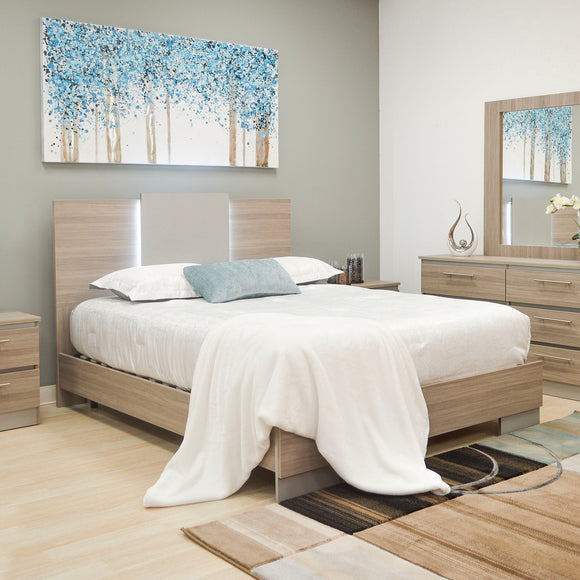 Taupe Queen Platform Furniture Bed