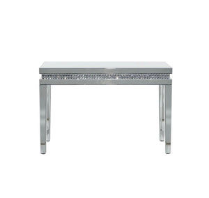 47" Wood and Glass Glam Console Table