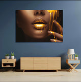 Tempered Glass Art - Women with Gold Painting Fine Wall Art Decor