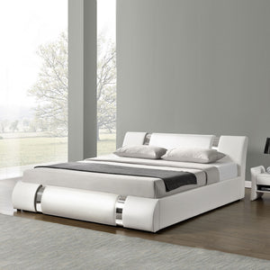 White Queen Platform Furniture Bed