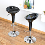 Contemporary Plastic Adjustable Height Barstool Set of 2