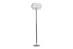 Acrylic Glass Floor Lamp - Chrome Metal 62"