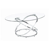 3-Piece Occasional Set Chrome And Clear Coffee Table Set Furniture