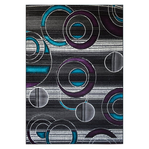 Geometric Modern Purple Circle Rug