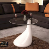 White Tear Drop End Table