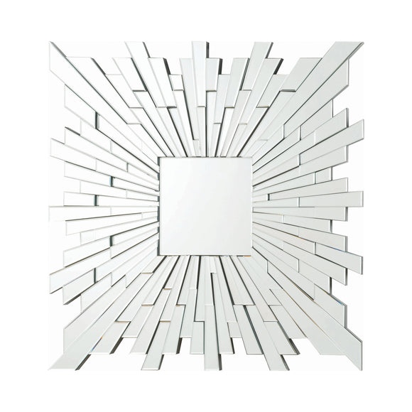 Silver Square Sunburst Wall Mirror 39.5