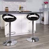 Contemporary Plastic Adjustable Height Barstools Set of 2