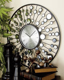 Black Metal Glam Abstract Wall Clock - 26" x 2" x 26"