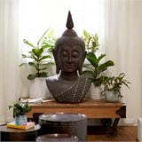 Polystone Buddha Bust Sculpture - Home Decor