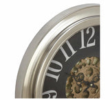 Metal Wall Clock 18"D, Silver, Black and White