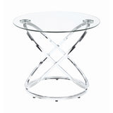 3-Piece Occasional Set Chrome And Clear Coffee Table Set Furniture