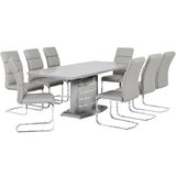 Rectangular Dining Table High Gloss Grey  and Lacquer Finish