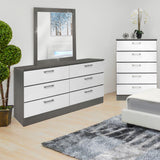 Grey Wood Veneer Dresser Mirror - 32"x 39"