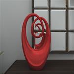 20" Polystone Decorative Abstract Sculpture in Red - Home Decor