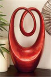 20" Polystone Decorative Abstract Sculpture in Red - Home Decor