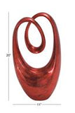 20" Polystone Decorative Abstract Sculpture in Red - Home Decor