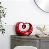 9" Polystone Decorative Abstract Sculpture in Red - Home Decor