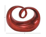 9" Polystone Decorative Abstract Sculpture in Red - Home Decor