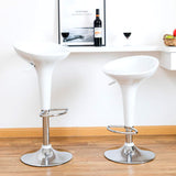 Contemporary Plastic Adjustable Height Barstools Set of 2