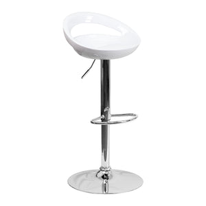 Contemporary Plastic Adjustable Height Barstools Set of 2