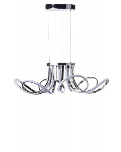 Curves Chandelier - LED Lighting - Chrome Metal