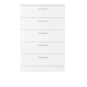 White Lacquer Chest with 5 Drawers