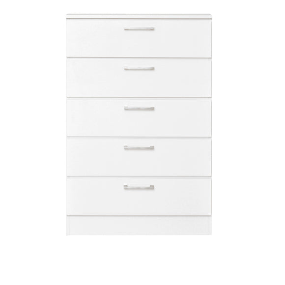 White Lacquer Chest with 5 Drawers