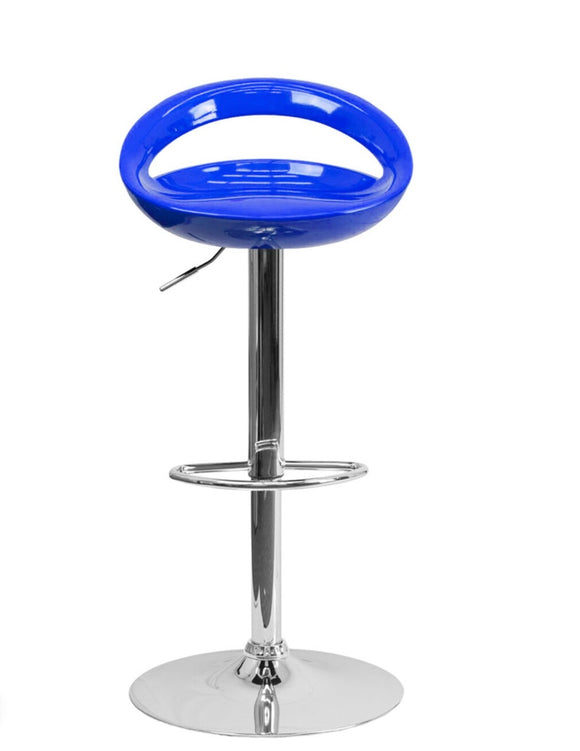 Contemporary Plastic Adjustable Height Barstools Set of 2