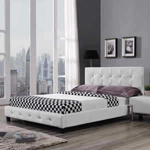 White Full Platform Furniture Bed