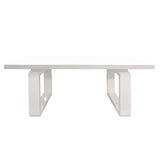 Rectangular Dining Table MDF White High Gloss Top and Leg