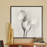 Canvas Art - White Floral Shaded Tulip Wall Art Decor