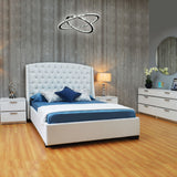 White Queen Platform Furniture Bed