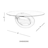 Oval White Coffee Table with Tempered Glass