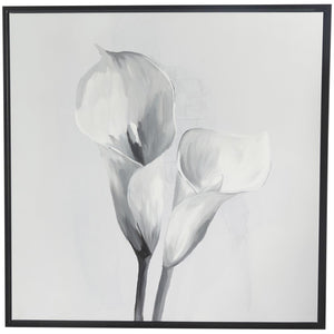 Canvas Art - White Floral Shaded Tulip Wall Art Decor