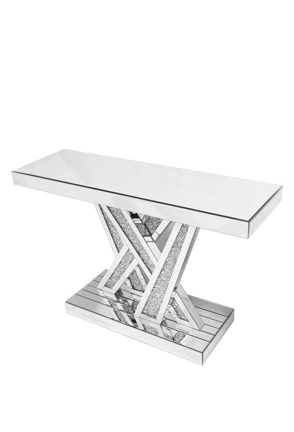 Console Table - Mirrored & Faux Diamonds