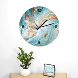 Blue & Gold Abstract Round/Square Acrylic Wall Clock