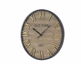 Brown Wood Farmhouse Vintage Wall Clock - 36" x 3" x 36"