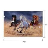 Tempered Glass - Horses on the Run Wall Art Decor