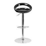 Contemporary Plastic Adjustable Height Barstools Set of 2