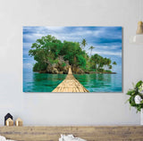 Tempered Glass Art - Tropical Island Bridge Wall Art Decor