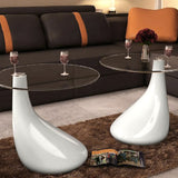 White Tear Drop End Table