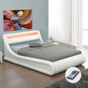 White Full Platform Furniture Bed