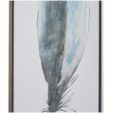 Cnavas Art - Blue Bird Feathers Framed Wall Art Decor