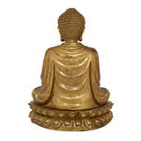 Gold Polystone Eclectic Buddha Sculpture, 12" x 9" x 16" - Home Decor