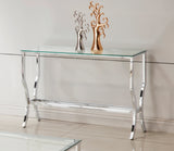 43" Contemporary Chrome Console Table