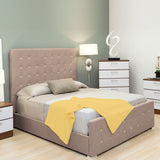 Dark Beige Queen Platform Furniture Bed