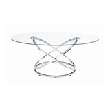 3-Piece Occasional Set Chrome And Clear Coffee Table Set Furniture