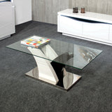 Tempered Glass White and Black Coffee Table