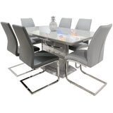 Rectangular Dining Table High Gloss Grey  and Lacquer Finish