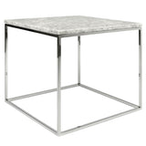 Marble finish End Table with Chrome Base